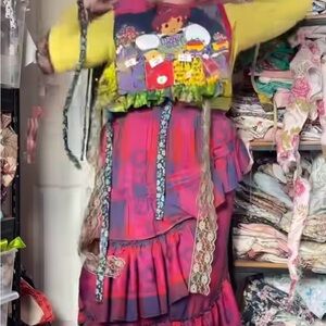 Vibrant Asymmetrical Skirt in Red and Purple